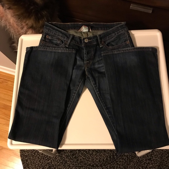 LUCKY BRAND JEANS WOMENS SHORT INSEAM SIZE 2 X 26 FLARED LEGS TWO BUTTON FLY - Picture 6 of 16